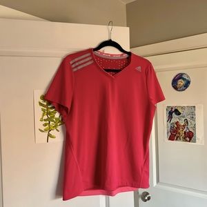 Pink (photo is more red than reality) climacool technology athletic shirt ladies